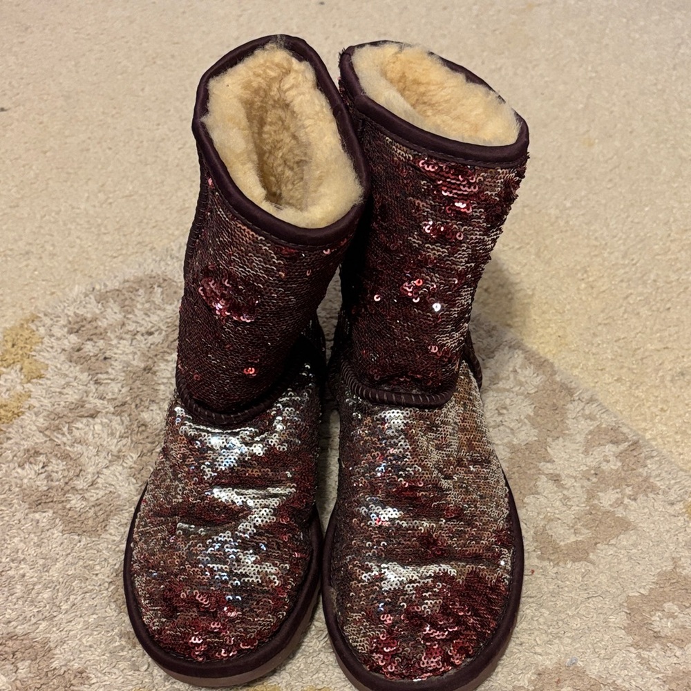 UGG Burgundy Sequin Women's Boots
